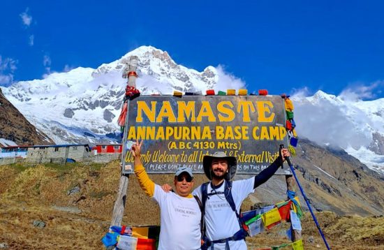 Joel and Senior guide Narendra at Annapurna Base Camp