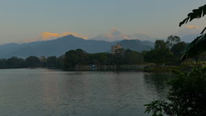 Phewa Lake, Mt.Fishtail in the evening.