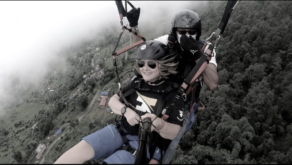 Solbjoerg enjoying paragliding from Sarangkot